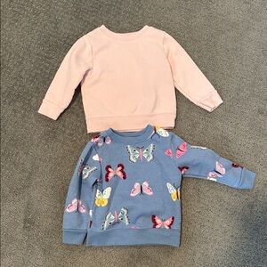 Butterfly Print and Pink Toddler Sweatshirts